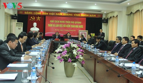 Staatspräsident Tran Dai Quang tagt mit Vertretern des staatlichen Rechnungshofes - ảnh 1